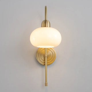 Classic Brass Pull Chain Dome LED Wall Sconce Zawala Image - 14