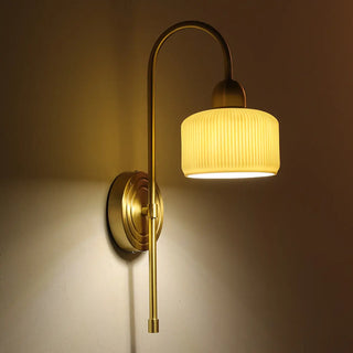 Classic Brass Pull Chain Dome LED Wall Sconce Zawala Image - 15
