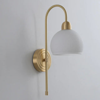 Classic Brass Pull Chain Dome LED Wall Sconce Zawala Image - 20