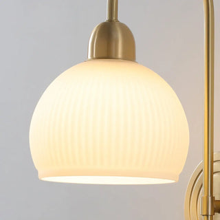 Classic Brass Pull Chain Dome LED Wall Sconce Zawala Image - 26
