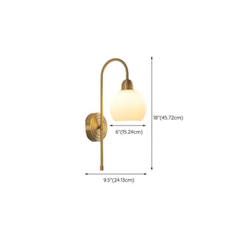 Classic Brass Pull Chain Dome LED Wall Sconce Zawala Image - 28