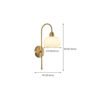 Classic Brass Pull Chain Dome LED Wall Sconce Zawala Image - 29