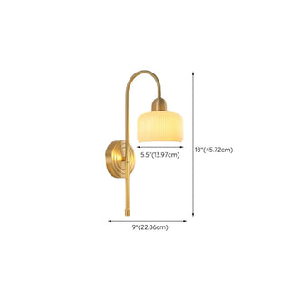 Classic Brass Pull Chain Dome LED Wall Sconce Zawala Image - 30