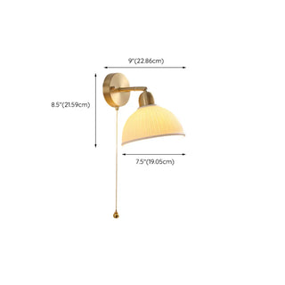 Classic Brass Pull Chain Dome LED Wall Sconce Zawala Image - 31
