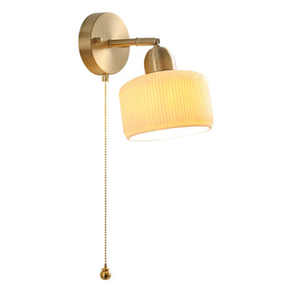 Classic Brass Pull Chain Dome LED Wall Sconce Zawala Image - 5