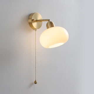 Classic Brass Pull Chain Dome LED Wall Sconce Zawala Image - 7