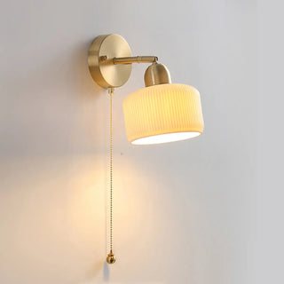 Classic Brass Pull Chain Dome LED Wall Sconce Zawala Image - 8