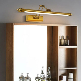 Adjustable Brass Linear LED Wall Mount Vanity Light Zawala Image - 1