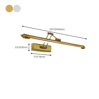 Adjustable Brass Linear LED Wall Mount Vanity Light Zawala Image - 12