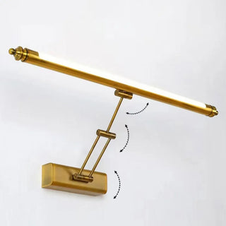 Adjustable Brass Linear LED Wall Mount Vanity Light Zawala Image - 4