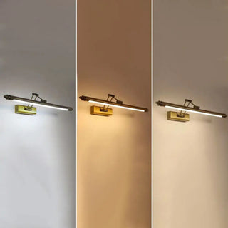 Adjustable Brass Linear LED Wall Mount Vanity Light Zawala Image - 6