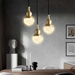 ZOWALA - Modern Globe Transparent Brass Clear Glass Pendant Light Image - 3