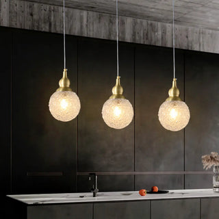 ZOWALA - Modern Globe Transparent Brass Clear Glass Pendant Light Image - 4