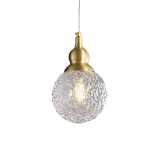 ZOWALA - Modern Globe Transparent Brass Clear Glass Pendant Light Image - 5