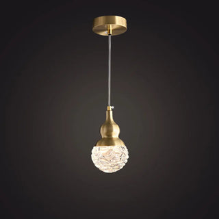 ZOWALA - Modern Globe Transparent Brass Clear Glass Pendant Light Image - 6