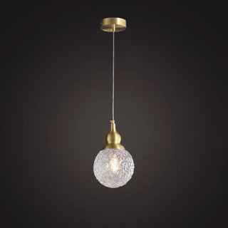 ZOWALA - Modern Globe Transparent Brass Clear Glass Pendant Light Image - 7