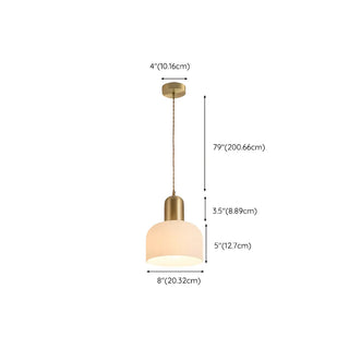 ZOWALA - Contemporary Dome Glass Dining Room Brass Pendant Light #size