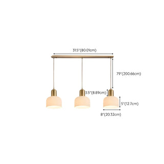 ZOWALA - Contemporary Dome Glass Dining Room Brass Pendant Light Image - 16