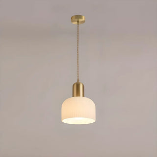 ZOWALA - Contemporary Dome Glass Dining Room Brass Pendant Light Image - 6