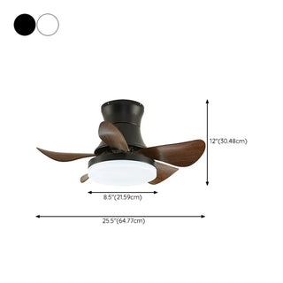 Modern Wooden 5 Blade Flush Mount LED Ceiling Fan Light Zawala #size