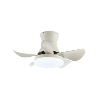 Modern Wooden 5 Blade Flush Mount LED Ceiling Fan Light Zawala Image - 8