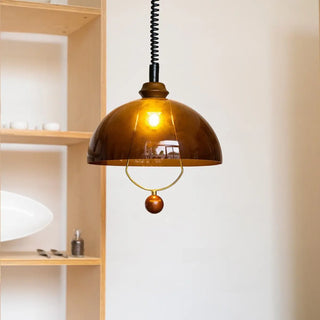 ZOWALA - Nordic Dome Acrylic Dining Room Brown Mini Pendant Light Image - 2