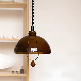 ZOWALA - Nordic Dome Acrylic Dining Room Brown Mini Pendant Light Image - 3
