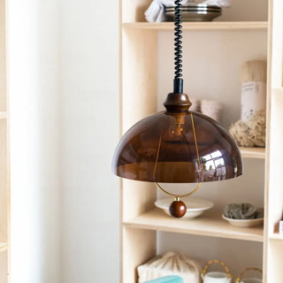 ZOWALA - Nordic Dome Acrylic Dining Room Brown Mini Pendant Light Image - 4