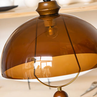 ZOWALA - Nordic Dome Acrylic Dining Room Brown Mini Pendant Light Image - 7