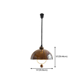 ZOWALA - Nordic Dome Acrylic Dining Room Brown Mini Pendant Light #size