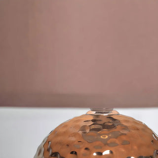 Modern Brown Fabric Textured Finish Ceramic Table Lamp Zawala Image - 7