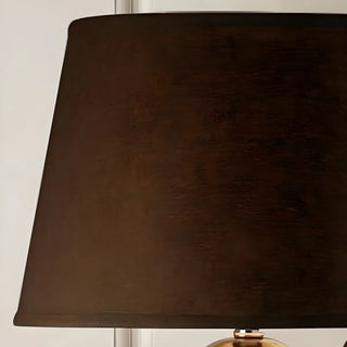 Modern Brown Fabric Textured Finish Ceramic Table Lamp Zawala Image - 8