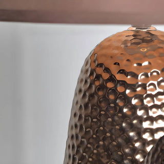Modern Brown Fabric Textured Finish Ceramic Table Lamp Zawala Image - 9
