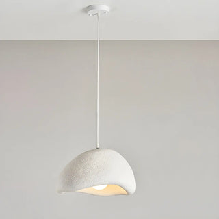 ZOWALA - Unique Bowl Resin Living Room Wood Color Pendant Light Image - 14