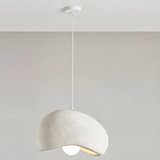 ZOWALA - Unique Bowl Resin Living Room Wood Color Pendant Light Image - 15