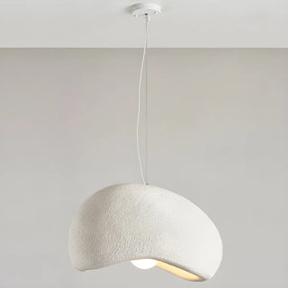 ZOWALA - Unique Bowl Resin Living Room Wood Color Pendant Light Image - 16