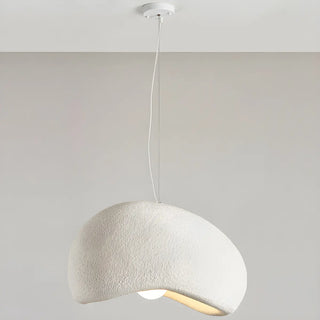 ZOWALA - Unique Bowl Resin Living Room Wood Color Pendant Light Image - 17