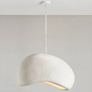 ZOWALA - Unique Bowl Resin Living Room Wood Color Pendant Light Image - 18