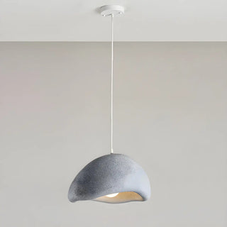 ZOWALA - Unique Bowl Resin Living Room Wood Color Pendant Light Image - 21