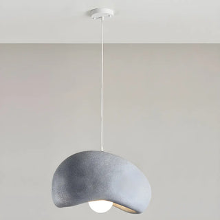 ZOWALA - Unique Bowl Resin Living Room Wood Color Pendant Light Image - 22