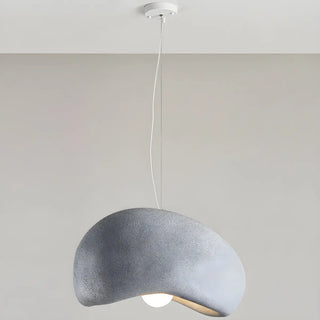 ZOWALA - Unique Bowl Resin Living Room Wood Color Pendant Light Image - 23