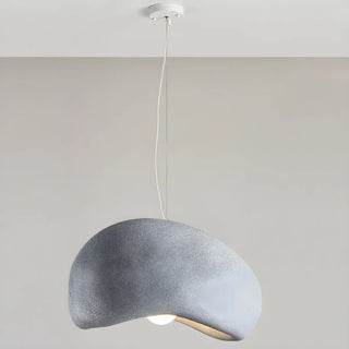 ZOWALA - Unique Bowl Resin Living Room Wood Color Pendant Light Image - 24