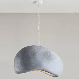 ZOWALA - Unique Bowl Resin Living Room Wood Color Pendant Light Image - 25