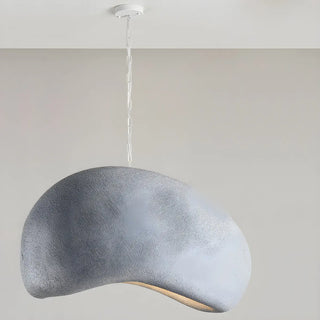 ZOWALA - Unique Bowl Resin Living Room Wood Color Pendant Light Image - 26