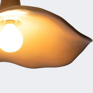 Organic Brown Modern Bedroom Resin Wave Pendent Light Zawala Image - 11