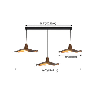 Organic Brown Modern Bedroom Resin Wave Pendent Light Zawala Image - 14