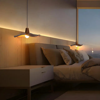 Organic Brown Modern Bedroom Resin Wave Pendent Light Zawala Image - 4