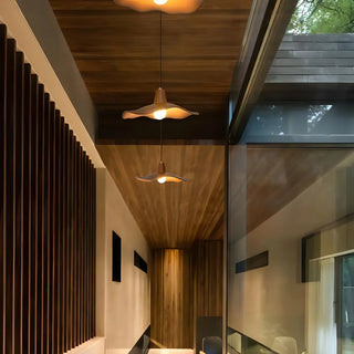 Organic Brown Modern Bedroom Resin Wave Pendent Light Zawala Image - 5