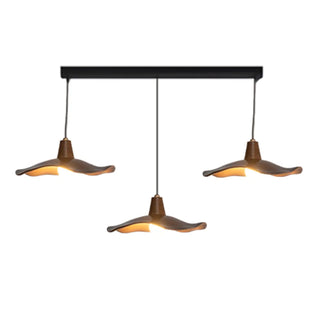 Organic Brown Modern Bedroom Resin Wave Pendent Light Zawala Image - 6