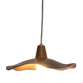 Organic Brown Modern Bedroom Resin Wave Pendent Light Zawala Image - 7